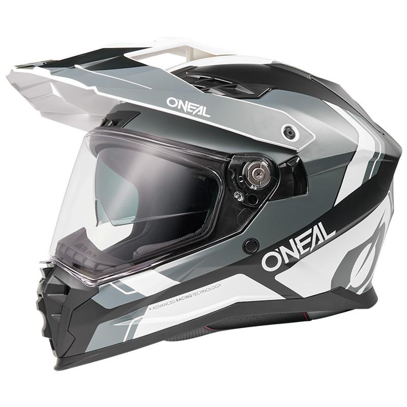 MOTORISTIČNA ČELADA ONEAL D-SRS NOMAD - ČRNA/BELA/SIVA