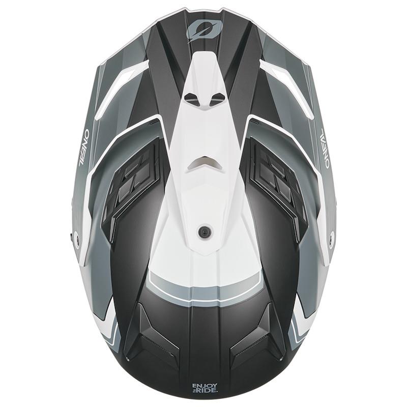 MOTORISTIČNA ČELADA ONEAL D-SRS NOMAD - ČRNA/BELA/SIVA