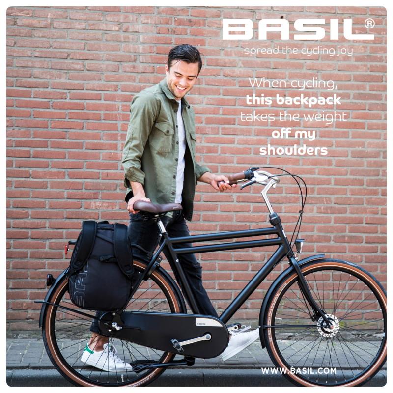 NAHRBTNIK TORBA BASIL FLEX 17 L - ČRNA