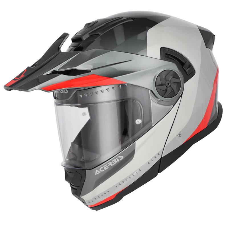 PREKLOPNA ČELADA ACERBIS RIDER - SIVA / RDEČA