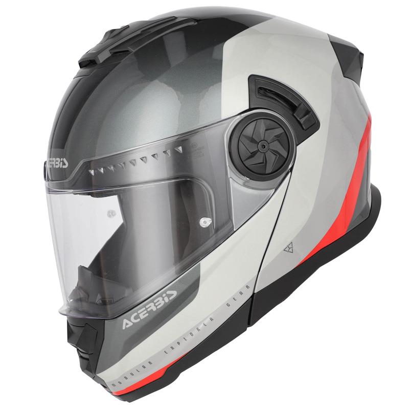 PREKLOPNA ČELADA ACERBIS RIDER - SIVA / RDEČA