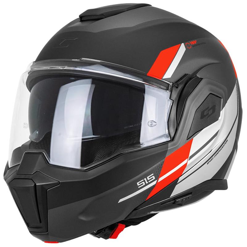 PREKLOPNA ČELADA CGM 515S VERSO RACE - ČRNA RDEČA