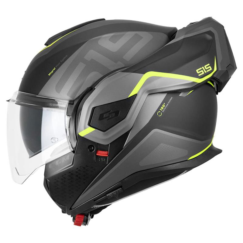 PREKLOPNA ČELADA CGM 515S VERSO RACE - ČRNA RUMENA
