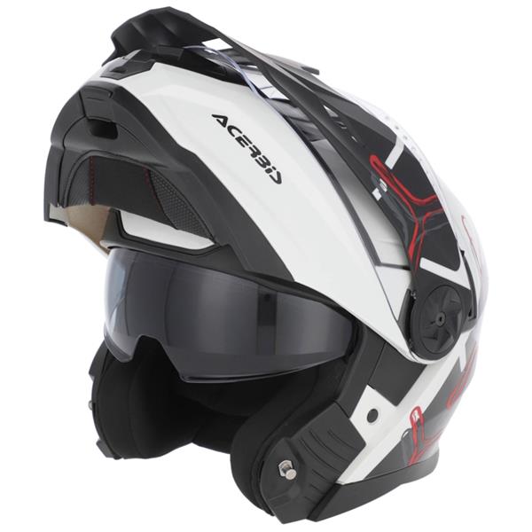 PREKLOPNA ČELADA ACERBIS RIDER - BELA / ČRNA