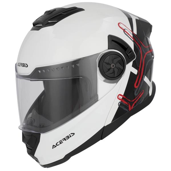 PREKLOPNA ČELADA ACERBIS RIDER - BELA / ČRNA