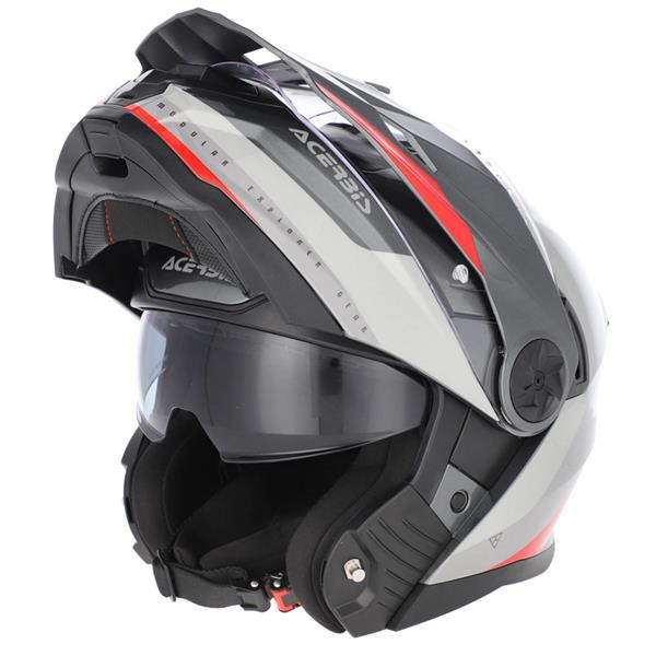 PREKLOPNA ČELADA ACERBIS RIDER - SIVA / RDEČA